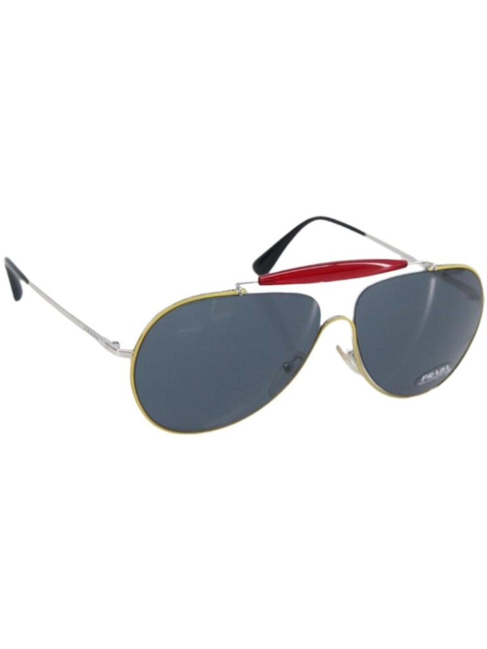 PRADA Sunglasses Metal Yellow Red